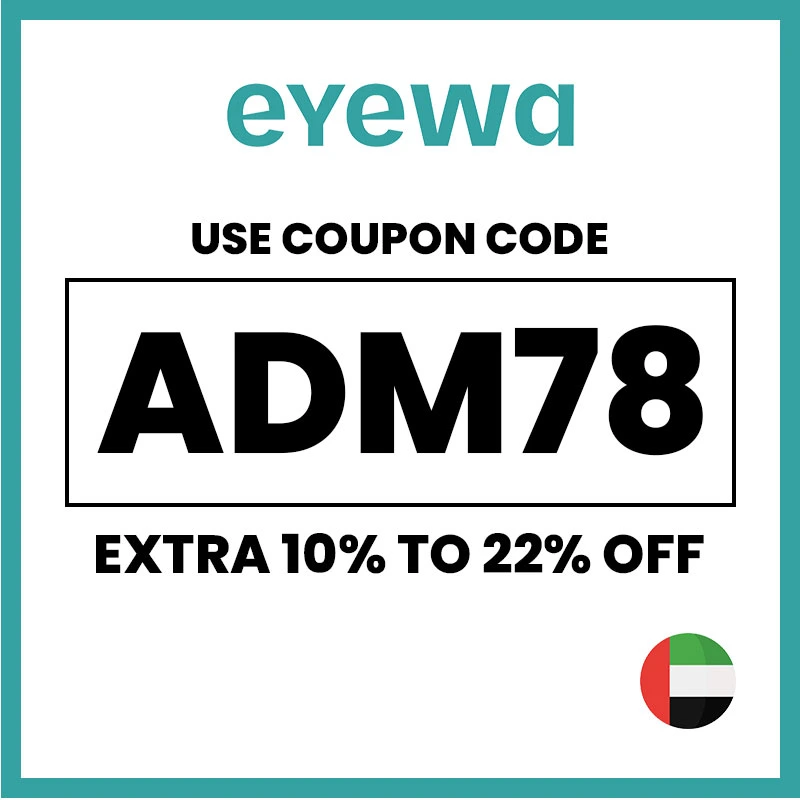 Eyewa coupon code UAE ADM78 granting 22% OFF at checkout