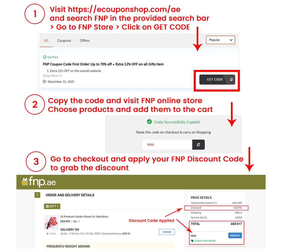 How to Use FNP Discount Codes in UAE - 3 Easy Steps