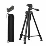 Tygot 3366 Aluminum Tripod (55-Inch), Universal Lightweight Tripod with Mobile Phone Holder Mount & Carry Bag