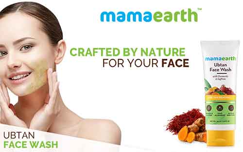 Mamaearth Ubtan Face Wash with Turmeric & Saffron for Tan Removal 