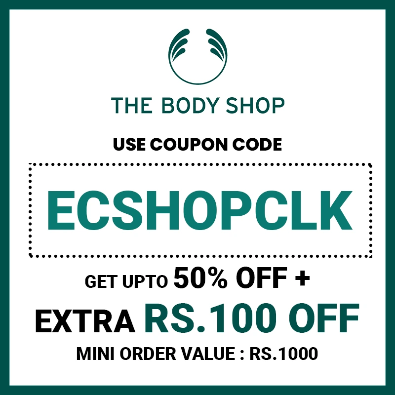 The Body Shop Coupon Code India ECSHOPCLK Flat 100 OFF