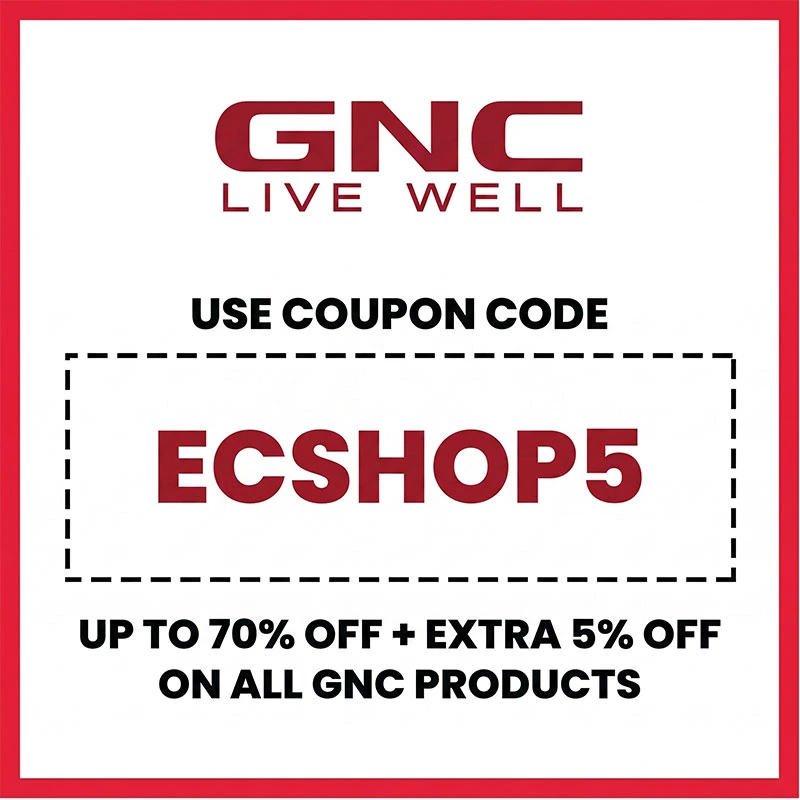 Verified GNC Promo Code 2026 GNC Coupon Code India ECSHOP5 for Flat 5% Extra Discount on Whey Protein